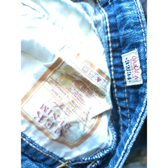 MEK by Miss Me Jeans Size 32 Oaxaca Bootcut Dark Wash Denim Button Pkt - Picture 6 of 6